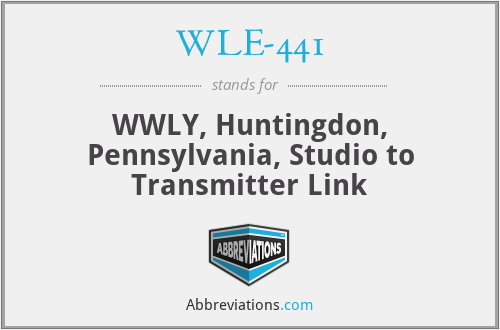 What is the abbreviation for wwly, huntingdon, pennsylvania, studio to transmitter link?